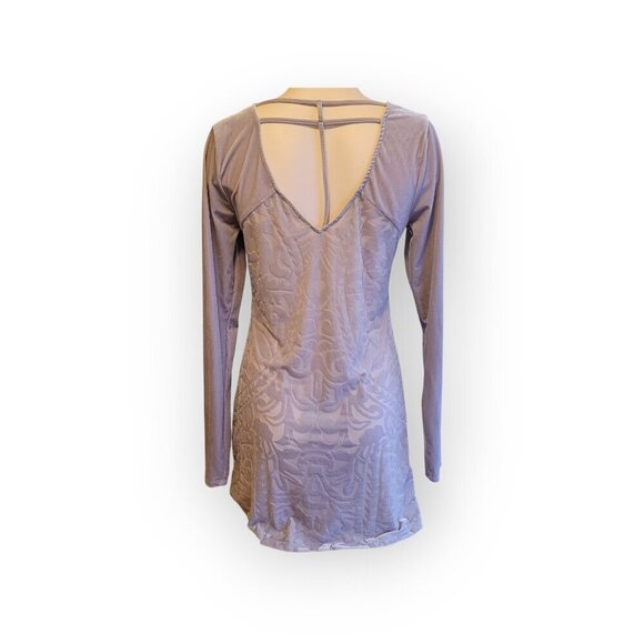 Free People silver velvet open back Boogie Nights cutouts mini party dress M - Picture 6 of 11